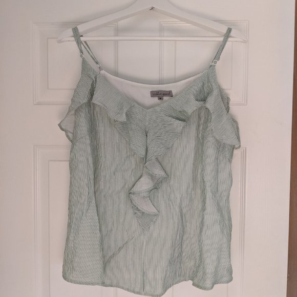 Green Striped Ruffled Top - Picture 7 of 8